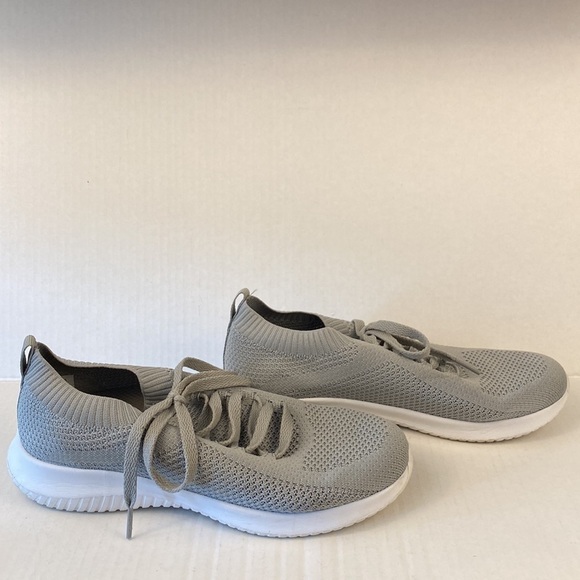 Running Shoes Slip On Faux Tie Up Look Size 7 Grey - Picture 2 of 7